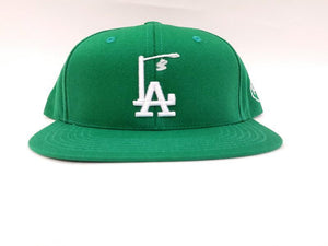 Green/White LA LightPole Embroidered Snapback Hat