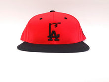 Load image into Gallery viewer, Red/Black LA LightPole Embroidered Snapback Hat